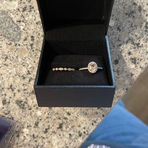 Morganite & Diamond Wedding Ring Set – 10K Rose Gold